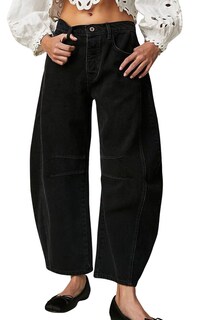 Foto 1 | Foto 1 | Jeans Loveimgs Para Mujer Cintura Media Holgado Pernera Ancha Color Negro - Venta Internacional.