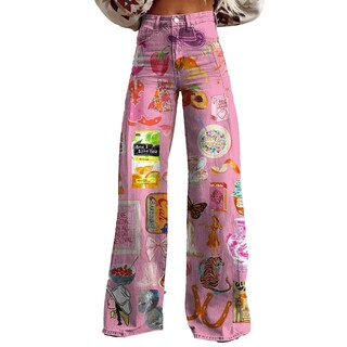 Foto 1 | Foto 1 | Pantalones Palazzo Lufhbehb Para Mujer Cintura Alta Estampado Floral Bohemio - Venta Internacional.