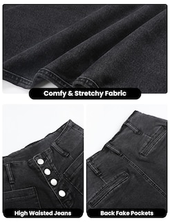 Foto 2 | Foto 2 | Jeans Omoone De Cintura Alta Y Pierna Ancha Y Recta Para Mujer - Venta Internacional.