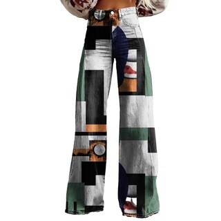 Foto 1 | Foto 1 | Pantalones Palazzo Lufhbehb Para Mujer Cintura Alta Estampado Floral Bohemio - Venta Internacional.