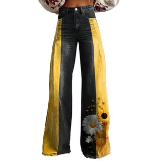 Foto 1 | Foto 1 | Pantalones Palazzo Lufhbehb Para Mujer  Cintura Alta  Estampado Floral Bohemio - Venta Internacional.