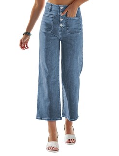 Foto 1 | Foto 1 | Vaqueros Omoone De Cintura Alta Y Pierna Ancha Para Mujer Color Azul - Venta Internacional.