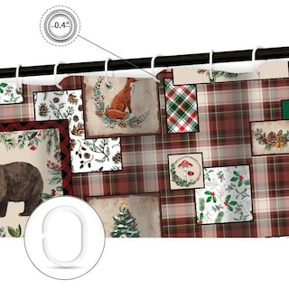 Foto 3 | Foto 3 | Cortina De Ducha Wathon Christmas Plaid Lodge Cabin 180 X 180 Cm - Venta Internacional.
