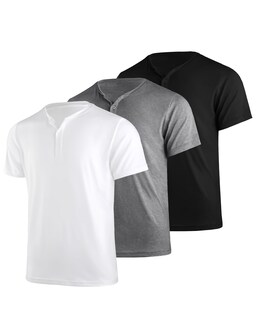 Foto 1 | Foto 1 | Tee Liloak Henley De Manga Corta Para Hombre Paquete De 3 Transpirable - Venta Internacional.