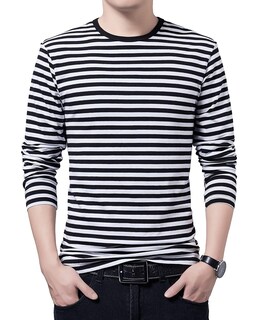 Foto 1 | Foto 1 | Camiseta Shuiangran Para Hombre  Manga Larga  Manga Larga  Color Negro - Venta Internacional.