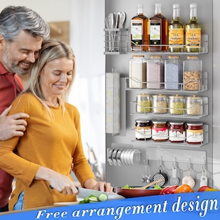 Foto 5 | Foto 5 | Especiero Magnético Iyebau Para Frigorífico Con 8 Estantes Color Gris - Venta Internacional.