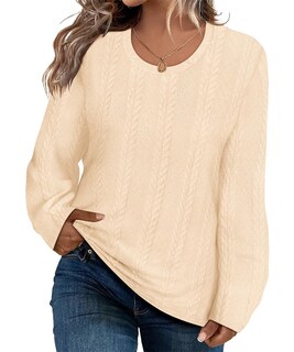 Foto 1 | Foto 1 | Top Carcos Suéter De Manga Larga Para Mujer  Talla Grande  5xl  Blanco Crema - Venta Internacional.