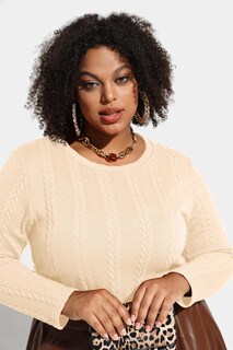 Foto 2 | Foto 2 | Top Carcos Suéter De Manga Larga Para Mujer  Talla Grande  5xl  Blanco Crema - Venta Internacional.