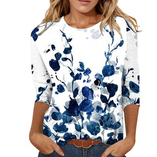 Foto 1 | Foto 1 | Blusa Hughfance  Talla Grande  Manga 3/4  Casual  Elegante  Para Mujer - Venta Internacional.