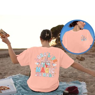 Foto 2 | Foto 2 | Camiseta Jinluth Magic Kingdom Long Live Magic Para Mujer Naranja Claro - Venta Internacional.