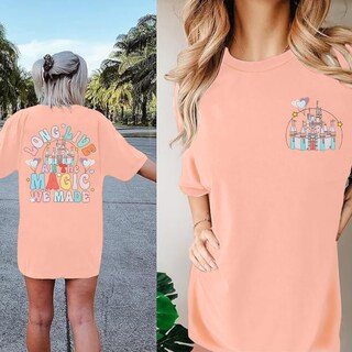 Foto 3 | Foto 3 | Camiseta Jinluth Magic Kingdom Long Live Magic Para Mujer Naranja Claro - Venta Internacional.