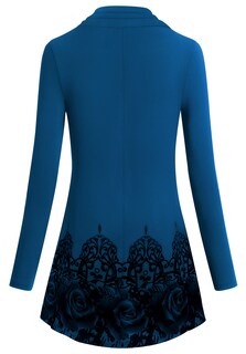 Foto 2 | Foto 2 | Túnica Miusey Con Cuello Vuelto Manga Larga Para Mujer Flor Azul - Venta Internacional.