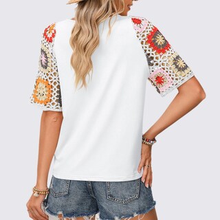 Foto 5 | Foto 5 | Tops Chivity De Manga Corta Con Cuello Redondo Y Estampado Floral Para Mujer - Venta Internacional.