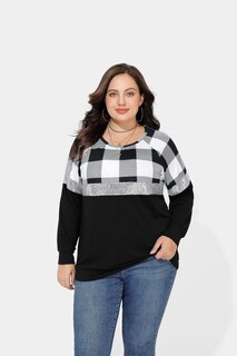 Foto 2 | Foto 2 | Top Ritera Talla Grande Para Mujer De Manga Larga Colorblock 4xl - Venta Internacional.
