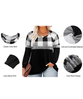 Foto 5 | Foto 5 | Top Ritera Talla Grande Para Mujer De Manga Larga Colorblock 4xl - Venta Internacional.