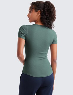 Foto 2 | Foto 2 | Camisa Crz Yoga De Modal Acanalado Casual Manga Corta Para Mujer - Venta Internacional.