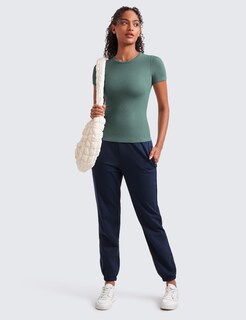 Foto 3 | Foto 3 | Camisa Crz Yoga De Modal Acanalado Casual Manga Corta Para Mujer - Venta Internacional.