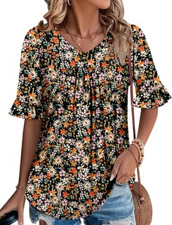 Foto 2 | Foto 2 | Blusa Roselinlin Fruit Orange Para Mujer Manga 3/4 De Verano - Venta Internacional.