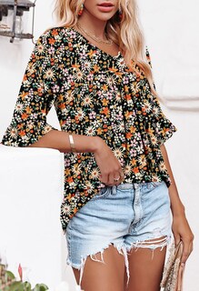 Foto 3 | Foto 3 | Blusa Roselinlin Fruit Orange Para Mujer Manga 3/4 De Verano - Venta Internacional.