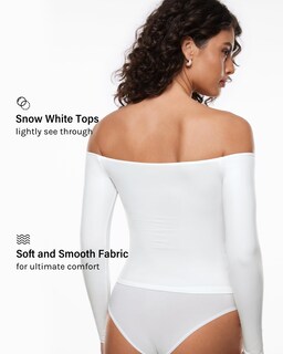 Foto 4 | Foto 4 | Top Inlyric De Manga Larga Con Hombros Descubiertos E Increíblemente Suave Para Mujer - Venta Internacional.