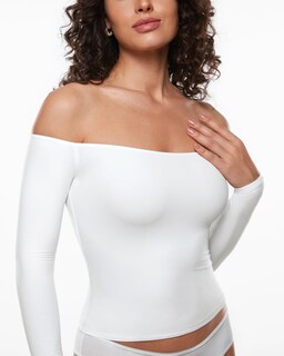 Foto 5 | Foto 5 | Top Inlyric De Manga Larga Con Hombros Descubiertos E Increíblemente Suave Para Mujer - Venta Internacional.