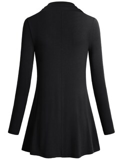 Foto 2 | Foto 2 | Top Miusey De Manga Larga Con Cuello Vuelto Holgado Para Mujer Color Negro - Venta Internacional.