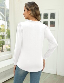Foto 5 | Foto 5 | Camiseta Tipo Túnica Micoson Holgada Para Mujer Manga Abullonada Color Blanco Xxl - Venta Internacional.