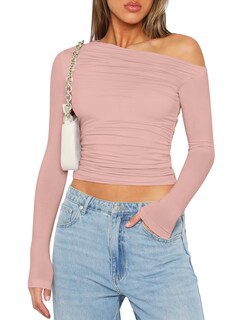 Foto 1 | Foto 1 | Top Corto Zeagoo Para Mujer De Manga Larga Con Hombros Descubiertos Y2k 2024 - Venta Internacional.