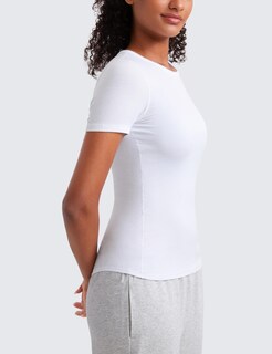 Foto 4 | Foto 4 | Camisa Crz Yoga De Modal Acanalado De Manga Corta Blanca Para Mujer - Venta Internacional.