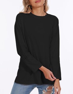 Foto 3 | Foto 3 | Top Tipo Túnica Dianinfa De Gran Tamaño Con Cuello Redondo Y Manga Larga Para Mujer - Venta Internacional.