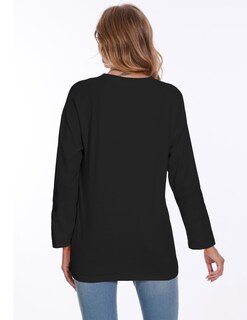 Foto 5 | Foto 5 | Top Tipo Túnica Dianinfa De Gran Tamaño Con Cuello Redondo Y Manga Larga Para Mujer - Venta Internacional.