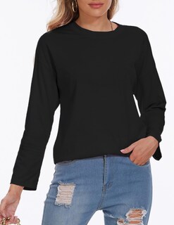 Foto 6 | Foto 6 | Top Tipo Túnica Dianinfa De Gran Tamaño Con Cuello Redondo Y Manga Larga Para Mujer - Venta Internacional.