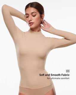 Foto 2 | Foto 2 | Top Inlyric De Manga Larga Con Cuello Alto Suave E Invisible Para Mujer - Venta Internacional.