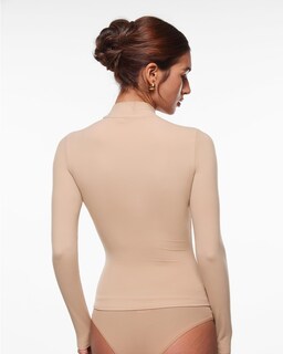 Foto 4 | Foto 4 | Top Inlyric De Manga Larga Con Cuello Alto Suave E Invisible Para Mujer - Venta Internacional.