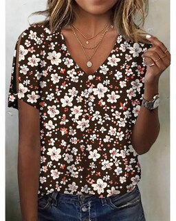 Foto 2 | Foto 2 | Blusa Hotyd Boho Con Estampado Floral Con Cuello En V Y Hombros Descubiertos Para Mujer - Venta Internacional.