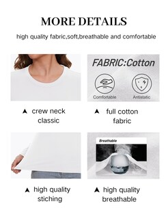 Foto 5 | Foto 5 | Camisa Yucolen Para Mujer  Manga Larga  Cuello Redondo  Algodón Blanco Puro  L - Venta Internacional.