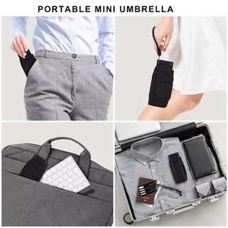 Foto 2 | Foto 2 | Miniparaguas Leagera Compact Impermeable Para Mujer Color Negro Paquete De 2 - Venta Internacional.