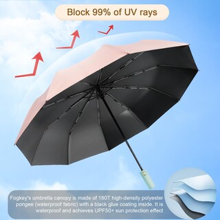 Foto 3 | Foto 3 | Paraguas De Viaje Fogkey A Prueba De Viento Impermeable Y Con Protección Uv - Venta Internacional.
