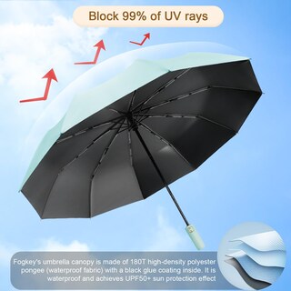 Foto 3 | Foto 3 | Paraguas De Viaje Fogkey A Prueba De Viento Impermeable Y Con Protección Uv - Venta Internacional.