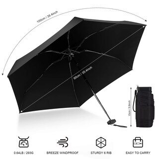 Foto 7 | Foto 7 | Miniparaguas Leagera Compact Impermeable Para Mujer Color Negro - Venta Internacional.