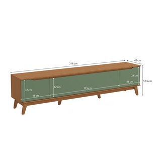 Foto 3 | Foto 3 | Mueble Tv 85'' Kappesberg 218cm Con 3 Puertas Canela/verde