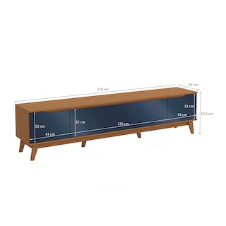 Foto 3 | Foto 3 | Mueble Tv 85'' Kappesberg 218cm Con 3 Puertas Canela/azul
