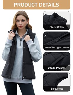 Foto 4 | Foto 4 | Chaleco Acolchado Para Mujer Yucolen Black Down 85% Duck Down Xl - Venta Internacional.
