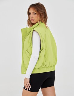 Foto 4 | Foto 4 | Chaleco Acolchado Lviefent Para Mujer Corto Ligero Verde Brillante - Venta Internacional.