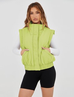 Foto 5 | Foto 5 | Chaleco Acolchado Lviefent Para Mujer Corto Ligero Verde Brillante - Venta Internacional.