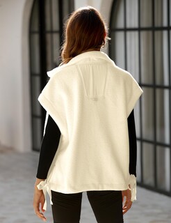 Foto 4 | Foto 4 | Chaleco Polar Nicfazy Para Mujer Chaqueta Sherpa Con Botones Color Albaricoque - Venta Internacional.