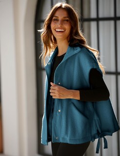 Foto 2 | Foto 2 | Chaleco Polar Nicfazy Para Mujer Chaqueta Sherpa Con Botones Azul Xl - Venta Internacional.
