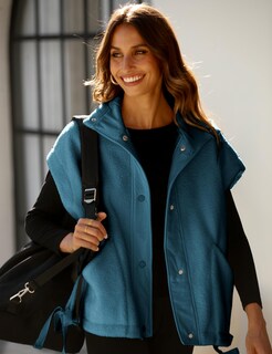 Foto 5 | Foto 5 | Chaleco Polar Nicfazy Para Mujer Chaqueta Sherpa Con Botones Azul Xl - Venta Internacional.
