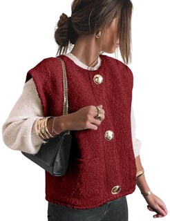 Foto 1 | Foto 1 | Chaleco Aedceal De Punto Casual Para Mujer De Forro Polar Color Rojo - Venta Internacional.