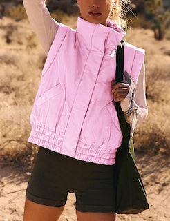 Foto 2 | Foto 2 | Chaleco Acolchado Athlisan Para Mujer Cuello Alto Corto Rosa - Venta Internacional.